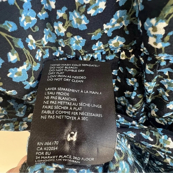 Faithfull the Brand Oslo Ditzy Blossom Village Blue Floral Mini Wrap Dress Us 4 - Picture 13 of 15